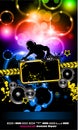 Discoteque Music Flyer with Attractive Rainbow Royalty Free Stock Photo