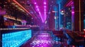 Discotheque bustling with dancers in upscale hotel Royalty Free Stock Photo