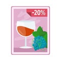 Discount on Alcohol Concept Vector In Flat Design.