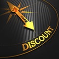 Discount on Black and Golden Compass. Royalty Free Stock Photo