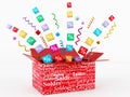Discount Box opening Royalty Free Stock Photo