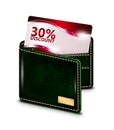Discount card in wallet over white background Royalty Free Stock Photo