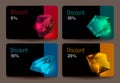 Discount cards with precious stones. Royalty Free Stock Photo