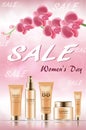 Discount for cosmetics for women`s day