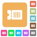 Discount coupon code rounded square flat icons Royalty Free Stock Photo
