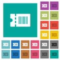 Discount coupon code square flat multi colored icons