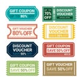 Discount coupon and offer promo code template. Royalty Free Stock Photo