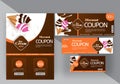 Discount coupon set for ice-cream parlours or restaurants. Multi Royalty Free Stock Photo