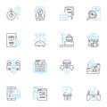 Discount Deals linear icons set. Bargains, Coupons, Promo, Markdowns, Savings, Discounts, Clearance line vector and Royalty Free Stock Photo