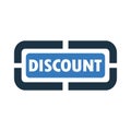 Discount, discounting, sticker vector icon Royalty Free Stock Photo