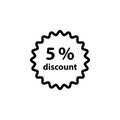 Discount five 5 percent circular