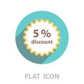 Discount five 5 percent circular