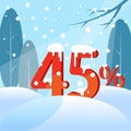 A discount Forty five percent. Figures in the snow