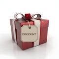 Discount gift box icon 3D render isolated on white background Royalty Free Stock Photo