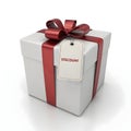 Discount gift box icon 3D render isolated on white background Royalty Free Stock Photo