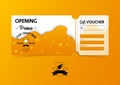 Discount gift vouchers template design for opening beer party. Special offer or certificate coupons. Vector. Royalty Free Stock Photo