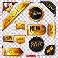 Discount gold stickers. Vector, EPS 10