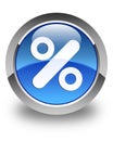 Discount icon glossy blue round button Royalty Free Stock Photo