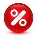 Discount icon glassy red round button Royalty Free Stock Photo