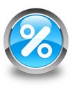 Discount icon glossy cyan blue round button Royalty Free Stock Photo