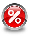 Discount icon glossy red round button Royalty Free Stock Photo