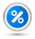 Discount icon prime cyan blue round button Royalty Free Stock Photo