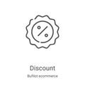 discount icon vector from bufilot ecommerce collection. Thin line discount outline icon vector illustration. Linear symbol for use