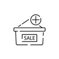 Discount icons in modern thin line style. Sale symbols for web site design and mobile apps. Vector discount pictograms. Sale or Royalty Free Stock Photo
