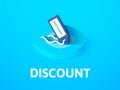 Discount isometric icon, isolated on color background