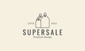 discount label super sale line logo symbol icon vector graphic design illustration Royalty Free Stock Photo