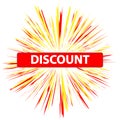Discount label on white background