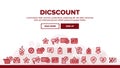 Collection Discount Thin Line Icons Set Vector Royalty Free Stock Photo