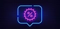Discount line icon. Special offer sign. Neon light speech bubble. Vector Royalty Free Stock Photo