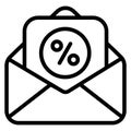 Discount mail line style, Black Friday shopping, Sale icon design