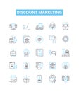 Discount marketing vector line icons set. Discount, Marketing, Sales, Deals, Coupons, Offers, Savings illustration Royalty Free Stock Photo