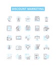Discount marketing vector line icons set. Discount, Marketing, Sales, Deals, Coupons, Offers, Savings illustration Royalty Free Stock Photo