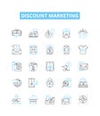 Discount marketing vector line icons set. Discount, Marketing, Sales, Deals, Coupons, Offers, Savings illustration Royalty Free Stock Photo