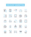 Discount marketing vector line icons set. Discount, Marketing, Sales, Deals, Coupons, Offers, Savings illustration Royalty Free Stock Photo