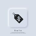 Discount offer sale price tag icon. Sale price tag logo. Flat label, clearance symbol, special deal clearance sale tag sticker. Royalty Free Stock Photo