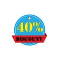 Discount offer tag icon. Shopping coupon symbol. Sale label tag with percentage sign. Black friday discount banner or coupon.