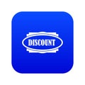 Discount oval label icon digital blue