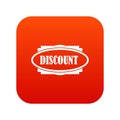 Discount oval label icon digital red