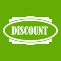 Discount oval label icon green