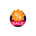 Discount, percent icon. Element of color discount signt icon. Premium quality graphic design icon. Signs and symbols collection Royalty Free Stock Photo