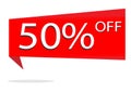 Discount 50 percent on white background. special offer sale red Royalty Free Stock Photo