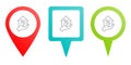 discount, percentage, sale, pin vector icon. Multicolor pin vector icon, diferent type map and navigation point