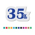 discount 35 persent design stickers with a choice of many colors Royalty Free Stock Photo