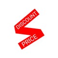 Discount price sale icon web red sticker white background business Royalty Free Stock Photo