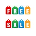 Set of red promotion and sale tags Royalty Free Stock Photo