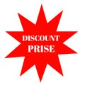 Discount prise stickers colorful star and white letters icon 3d brand and productions advertising